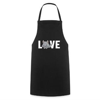Chinchilla Love Shorttail Longtail Long Hair - Cooking Apron - black - Front - AI Model Male 185 dark (185cm)