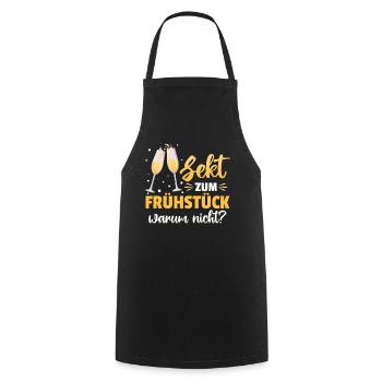 Sekt zum Frühstück? Warum nicht! Mädelsabend - Kochschürze - Schwarz - Vorne - AI Model Male 185 dark (185cm)
