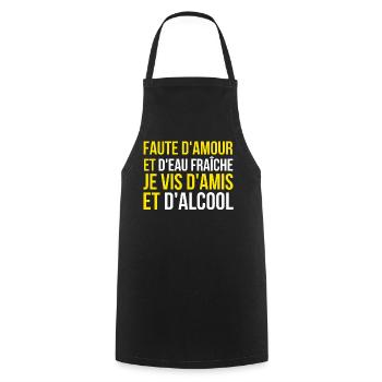 alcool, alcool humour, faire la fête - Tablier de cuisine - noir - Devant - AI Model Male 185 dark (185cm)