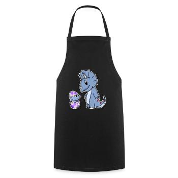 Dinosaure avec bébé dinosaure - Dino - Tablier de cuisine - noir - Devant - AI Model Male 185 dark (185cm)