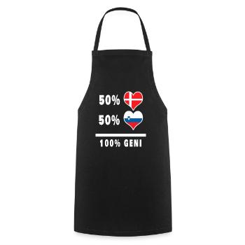 Slovénie et Danemark 100% drapeau de génie - Tablier de cuisine - noir - Devant - AI Model Male 185 dark (185cm)