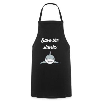 Save the sharks - Kochschürze - Schwarz - Vorne - AI Model Male 185 dark (185cm)