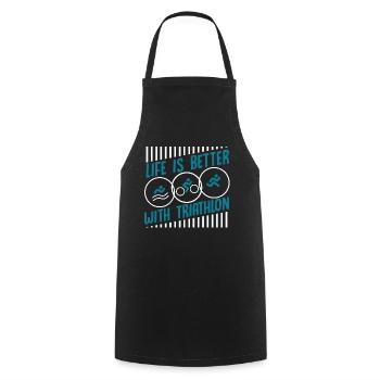 Life Is Better With Triathlon Training Triathlet - Kochschürze - Schwarz - Vorne - AI Model Male 185 dark (185cm)