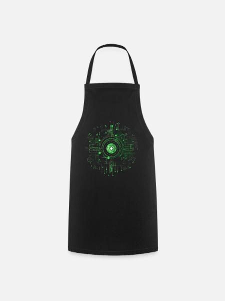 Matrix Style, Zeichen, Symbole, Cyber, SciFi, Code - Kochschürze - Schwarz