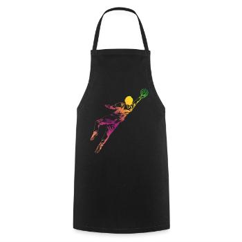 Croquis du gardien de but - Tablier de cuisine - noir - Devant - AI Model Male 185 dark (185cm)