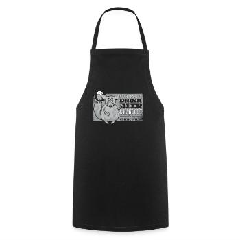 Just Drink Beer And Hang Out Short Tail Long Hair - Cooking Apron - black - Front - AI Model Male 185 dark (185cm)