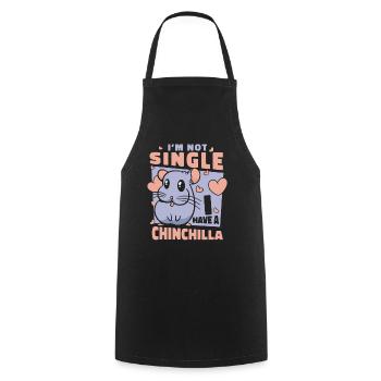 I'm Not Single I Have A Chinchilla Long - Cooking Apron - black - Front - AI Model Male 185 dark (185cm)