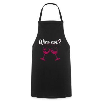WINE NOT | WINE Why not? Oenophile - Cooking Apron - black - Front - AI Model Male 185 dark (185cm)