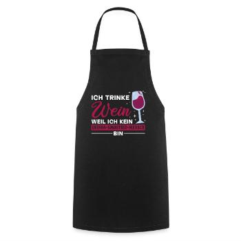 Ich trinke Wein weil ich kein Smoothie Mensch bin - Kochschürze - Schwarz - Vorne - AI Model Male 185 dark (185cm)
