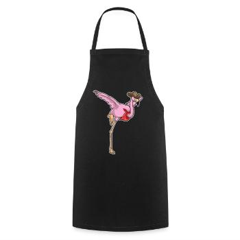 Flamingo Cowboy Cowboyhut - Kochschürze - Schwarz - Vorne - AI Model Male 185 dark (185cm)