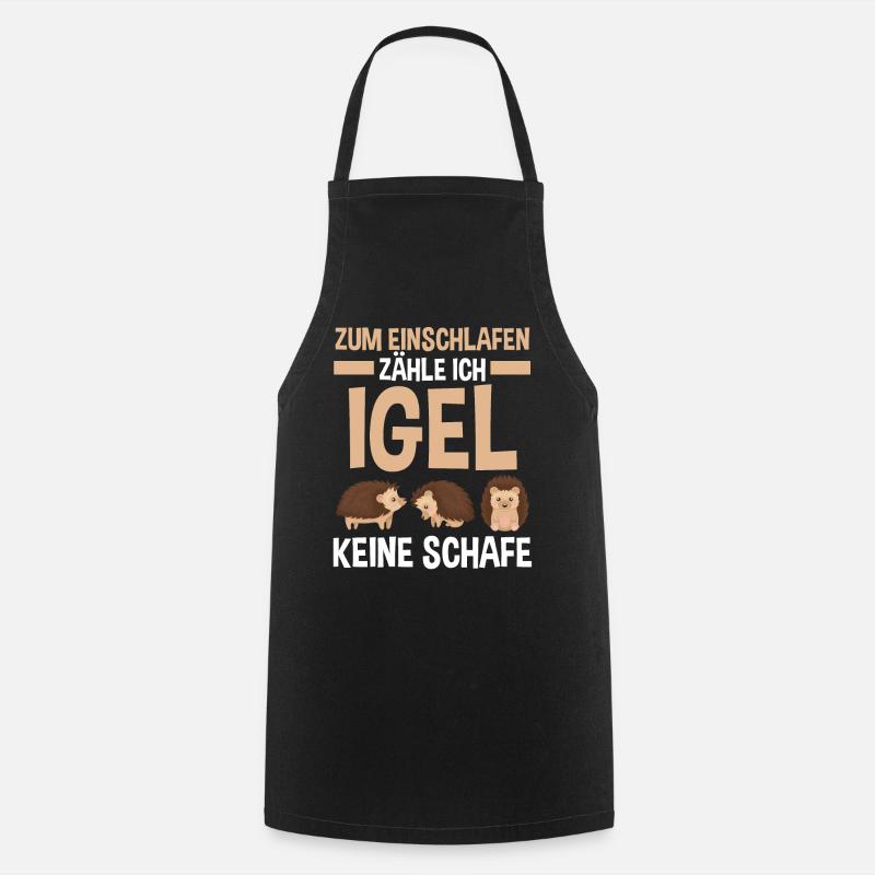 Tiermotiv Igel - Kochschürze - Schwarz