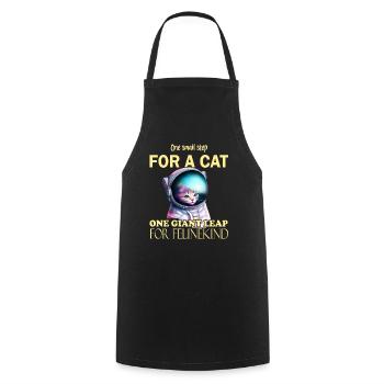 Cat Astronaut - Cooking Apron - black - Front - AI Model Male 185 dark (185cm)