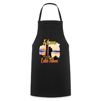 J’adore le lac Tahoe - Tablier de cuisine - noir - Devant - AI Model Male 185 dark (185cm)