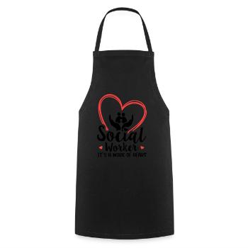 Social Worker Its A Work of Heart Social Worker - Cooking Apron - black - Front - AI Model Male 185 dark (185cm)