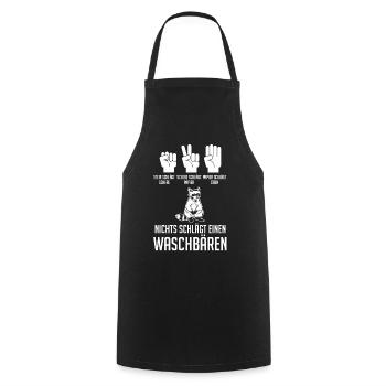 Tiermotiv Waschbär - Kochschürze - Schwarz - Vorne - AI Model Male 185 dark (185cm)