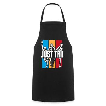 Just TRI Triathlon Bike Triathlete Training Pro - Cooking Apron - black - Front - AI Model Male 185 dark (185cm)
