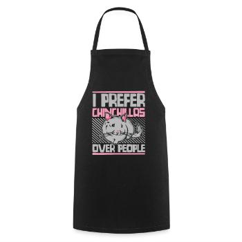 I Prefer Chinchillas Over People Longhair Breeder - Cooking Apron - black - Front - AI Model Male 185 dark (185cm)