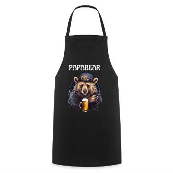 Papa Bear fier Papa papa fier papa - Tablier de cuisine - noir - Devant - AI Model Male 185 dark (185cm)