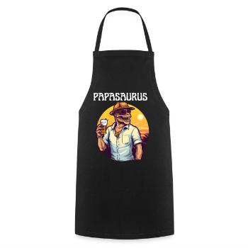 Motif Papasaurus Retro Vintage avec Père Dinosaure - Tablier de cuisine - noir - Devant - AI Model Male 185 dark (185cm)