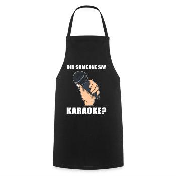 Karaoke lover diva - Cooking Apron - black - Front - AI Model Male 185 dark (185cm)