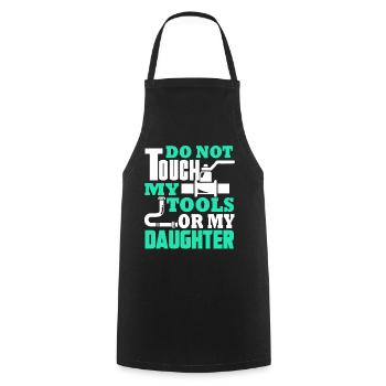 Plumber Plumber Do Not Touch My Tools - Cooking Apron - black - Front - AI Model Male 185 dark (185cm)
