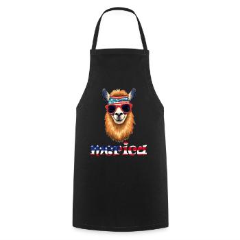 Merica 4 juillet Amérique USA Lama Funny Freedom - Tablier de cuisine - noir - Devant - AI Model Male 185 dark (185cm)