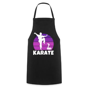 karaté, karatéka, karaté sport - Tablier de cuisine - noir - Devant - AI Model Male 185 dark (185cm)