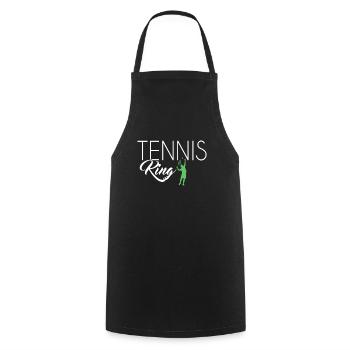 tennis king - Kochschürze - Schwarz - Vorne - AI Model Male 185 dark (185cm)