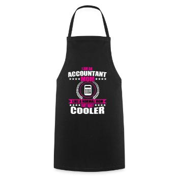 Grande comptable Maman Tenue Fête des Mères - Tablier de cuisine - noir - Devant - AI Model Male 185 dark (185cm)