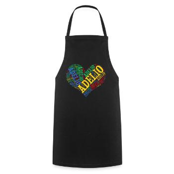 Adelio t-shirt t-shirt nuage de mots idée cadeau - Tablier de cuisine - noir - Devant - AI Model Male 185 dark (185cm)