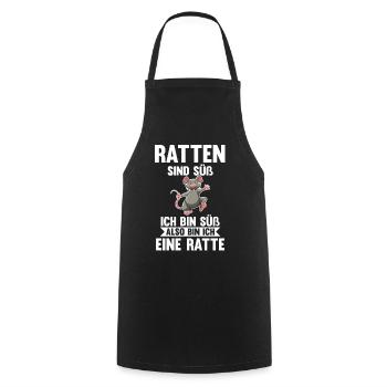 Nagetier Ratte Ratten - Kochschürze - Schwarz - Vorne - AI Model Male 185 dark (185cm)