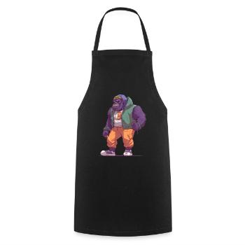 Streetart Gorilla Urban Rap Street Affe - Kochschürze - Schwarz - Vorne - AI Model Male 185 dark (185cm)