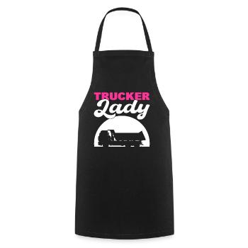 Trucker Lady Treiber - Kochschürze - Schwarz - Vorne - AI Model Male 185 dark (185cm)