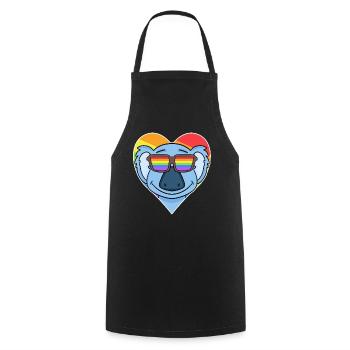 Rainbow - Koala with glasses and heart - Cooking Apron - black - Front - AI Model Male 185 dark (185cm)