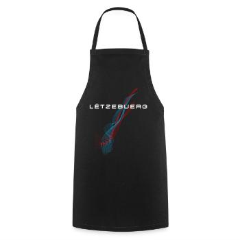 Drapeau du Luxembourg, fierté luxembourgeoise - Tablier de cuisine - noir - Devant - AI Model Male 185 dark (185cm)