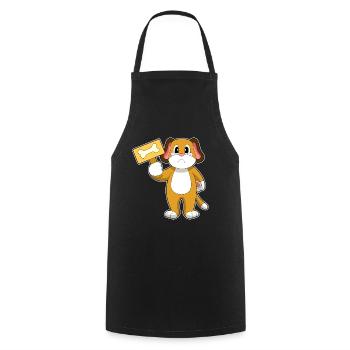 Os de chien - Tablier de cuisine - noir - Devant - AI Model Male 185 dark (185cm)