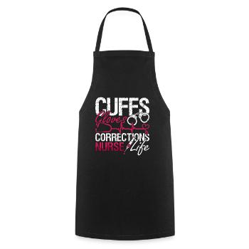 Infirmière correctionnelle Manchettes Gants Infirmières correctionnelles - Tablier de cuisine - noir - Devant - AI Model Male 185 dark (185cm)