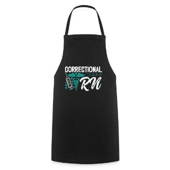 Soins infirmiers correctionnels Infirmière correctionnelle infirmière pénitentiaire - Tablier de cuisine - noir - Devant - AI Model Male 185 dark (185cm)