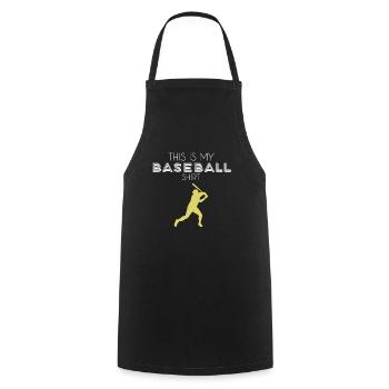 Chemise de baseball - Tablier de cuisine - noir - Devant - AI Model Male 185 dark (185cm)