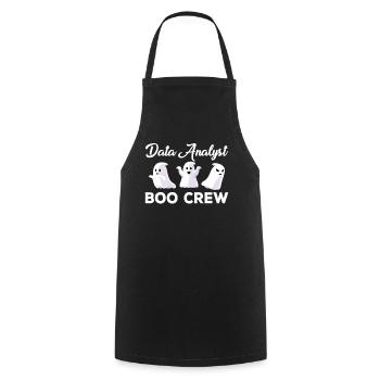 Datenanalyst Boo Crew Halloween Geister - Kochschürze - Schwarz - Vorne - AI Model Male 185 dark (185cm)