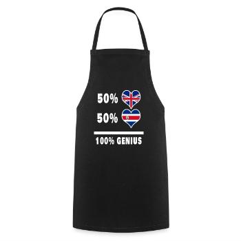 Costa Rica and Great Britain 100% Genius Flag - Cooking Apron - black - Front - AI Model Male 185 dark (185cm)