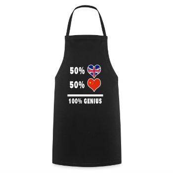 Drapeau 100% génie de la Chine et de la Grande-Bretagne - Tablier de cuisine - noir - Devant - AI Model Male 185 dark (185cm)