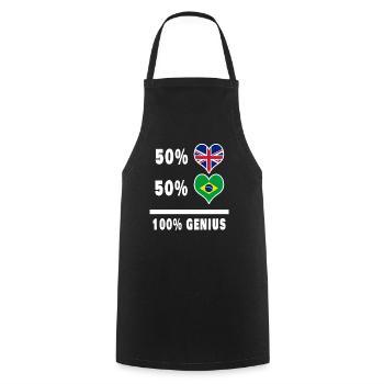 Brésil et Grande-Bretagne 100% Genius Flag - Tablier de cuisine - noir - Devant - AI Model Male 185 dark (185cm)