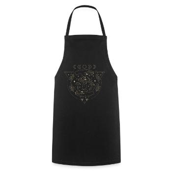 Boho Pilze Cottage Core Aesthetic Goblincore - Kochschürze - Schwarz - Vorne - AI Model Male 185 dark (185cm)