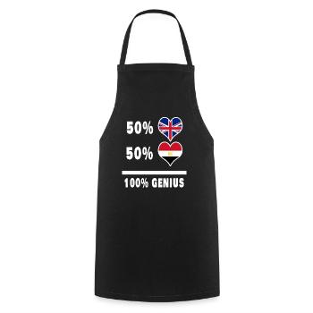 Egypte et Grande-Bretagne 100% Genius Flag - Tablier de cuisine - noir - Devant - AI Model Male 185 dark (185cm)