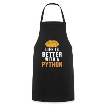 Life is Better with a Python Schlange Banana Ball - Kochschürze - Schwarz - Vorne - AI Model Male 185 dark (185cm)