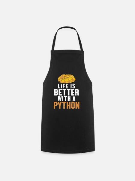 La vie est meilleure avec une boule de banane serpent Python - Tablier de cuisine - noir