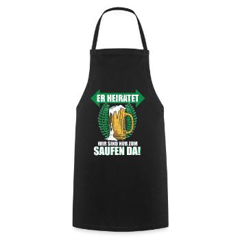 Junggesellenabschied Bier Saufen Team Bräutigam - Kochschürze - Schwarz - Vorne - AI Model Male 185 dark (185cm)