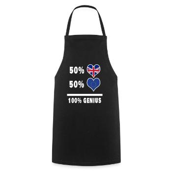 Europe et Grande-Bretagne 100% Genius Flag - Tablier de cuisine - noir - Devant - AI Model Male 185 dark (185cm)