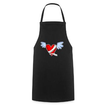 Coeur Ange Ailes d’Ange - Tablier de cuisine - noir - Devant - AI Model Male 185 dark (185cm)